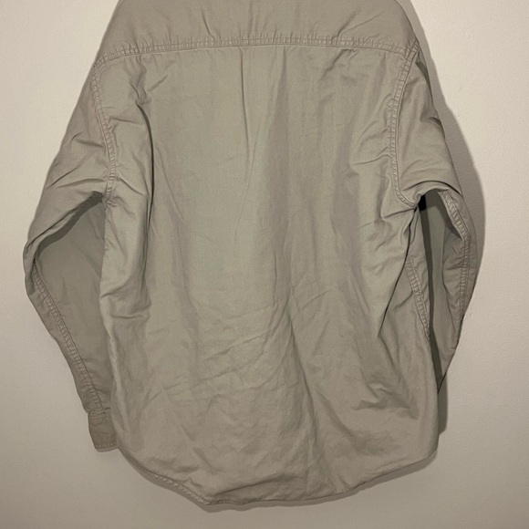 LL Bean Jacket Shacket Mens L Tan Flannel Line Hurricane Shirt Overshirt (E) - Picture 9 of 11